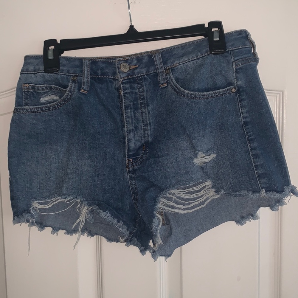 RSQ Vintage High Rise Medium-Washed Denim Shorts